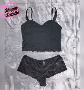 Victoria's Secret Cotton Modal Cami & Lace Cheeky Lingerie Set Size Large